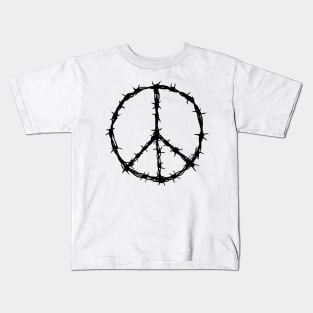 Barbed Wire Peace Sign Kids T-Shirt